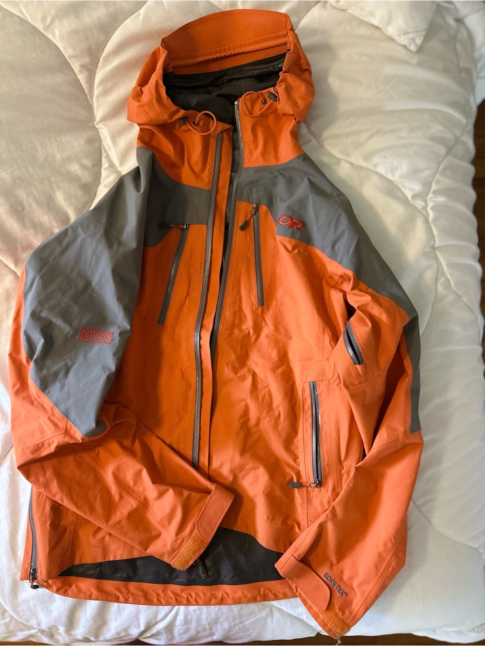 Outdoor Research Furio GORE-TEX Ski Jacket - Men’s Small Orange Gray